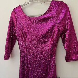 Lulu's Fuchsia Sequin Dress